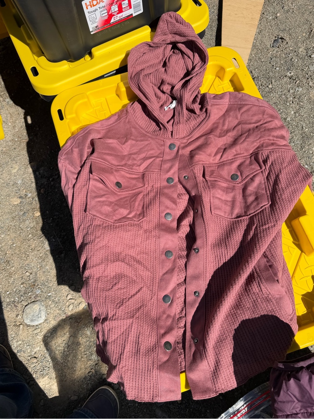 Maurices Dusty Mauve Hooded Lightweight Shirt Jacket